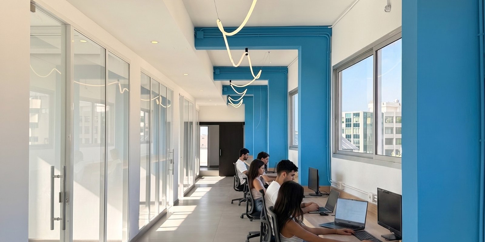 Open co-working area at Office Buddy in Baabda, Lebanon
