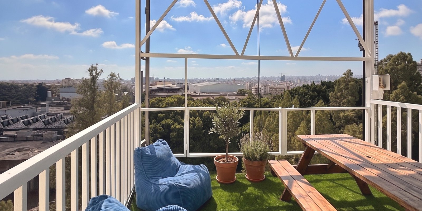 Outdoor garden terrace at Office Buddy co-working space, Baabda